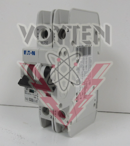 FAZ-D20/2-RT Circuit Breaker by Eaton, Cutler Hammer or Westinghouse