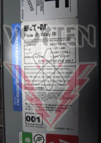 SDNN0399310 Bus Bar by Eaton, Cutler Hammer or Westinghouse