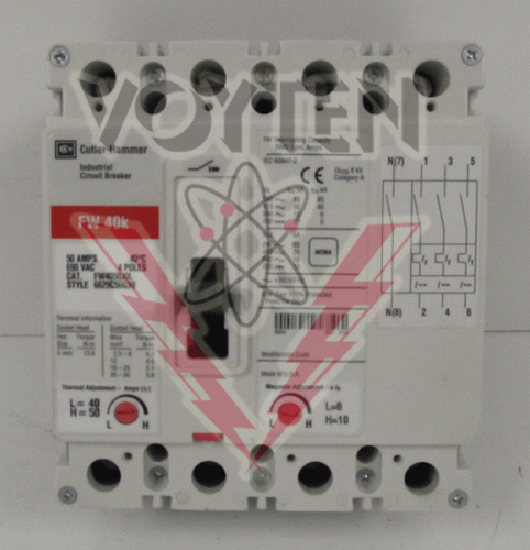 FW4050J0L Circuit Breaker by Eaton, Cutler Hammer or Westinghouse