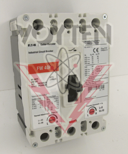 FW3080JVL Circuit Breaker by Eaton, Cutler Hammer or Westinghouse