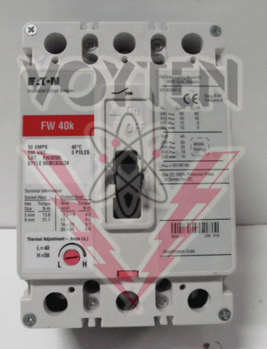 FW3050L Circuit Breaker by Eaton, Cutler Hammer or Westinghouse