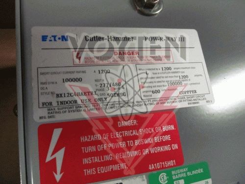 BX12C4HAETRI Pow-R-Way III Busway Fusible Switch by Eaton, Cutler Hammer or Westinghouse