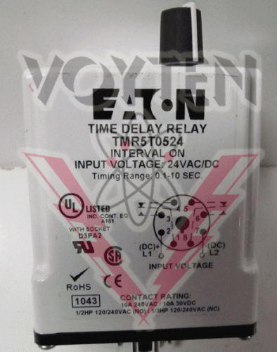 TMR5T0524 Timing Relay by Eaton, Cutler Hammer or Westinghouse