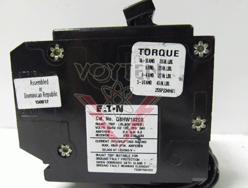 QBHW1020S Circuit Breaker With Shunt Trip by Eaton, Cutler Hammer or Westinghouse