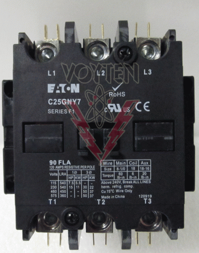 C25GNY27 Contactor by Eaton, Cutler Hammer or Westinghouse