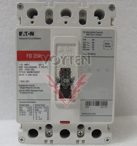 FD3110V Circuit Breaker by Eaton, Cutler Hammer or Westinghouse