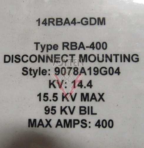 14RBA4-GDM Disconnect Mounting by Eaton, Cutler Hammer or Westinghouse
