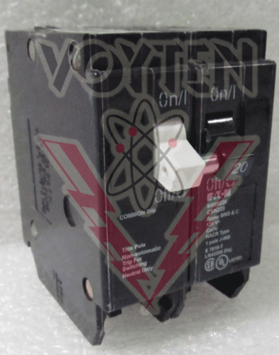 EATON CIRCUIT BREAKER 1 POLE 20 AMPS 120 VAC WITH SWITCHING NEAUTRAL CAT# BRSN220