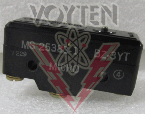 MICROSWITCH,LIMIT SWITCH, 5 AMP, 250 VAC, TYPE Z, CAT # BZ-3YT, STYLE #MS25383-1 