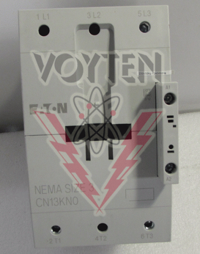 EATON SPACE SAVING CONTACTOR 3 POLE 240 VAC COIL 220-240 50/60HZ NEMA SIZE 3 CAT# CN13KN000B