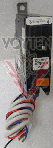 EATON CUTLER HAMMER, TYPE QBGFEP, 15 A, 1 P, 120 V, QUICKLAG GROUND FAULT EQUIPMENT PROTECTOR WITH AUX SWITCH, CAT #  QBGFEP1015W2
