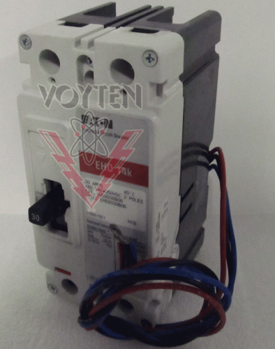 EATON INDUSTRIAL CIRCUIT BREAKER 2 POLES 30 AMPS 480 VAC WITH AL/LO SWITCH A1L1RA CAT# EHD2030B06