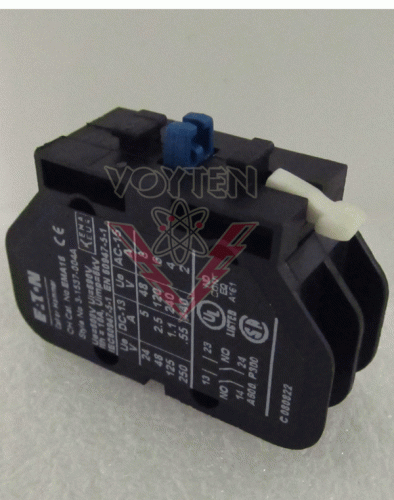 EATON CUTLER HAMMER DUALL AUXILIARY CONTACT 2 N.O 600 VAC 10 AMPS CAT# EMA16 STYLE# 3-1537-004A