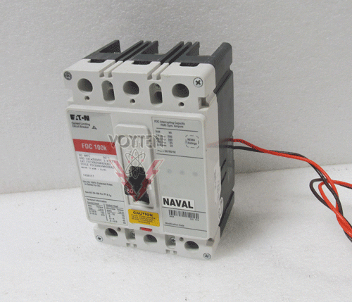 EATON CURRENT LIMITING CIRCUIT BREAKER 3 POLES 60 AMPS 600 VAC 50 DEGREES CELSIUS NAVAL CAT# FDC3060VWH09U62