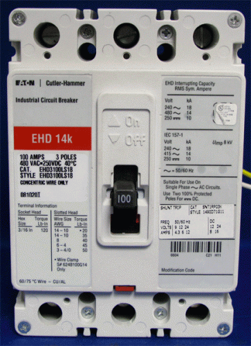 EHD3100LS18 w/ Shunt Trip Circuit Breaker