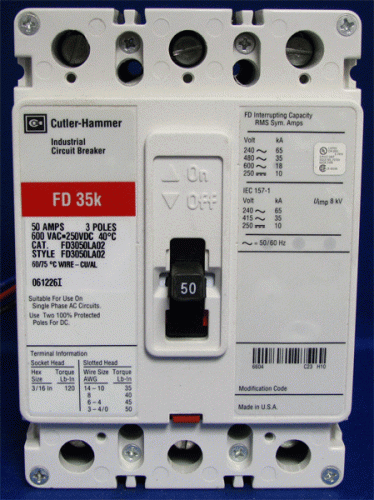 FD3050LA02  w/ Aux. Switch Circuit Breaker