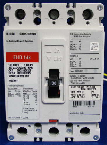 EHD3100LS22 w/ Shunt Trip Circuit Breaker