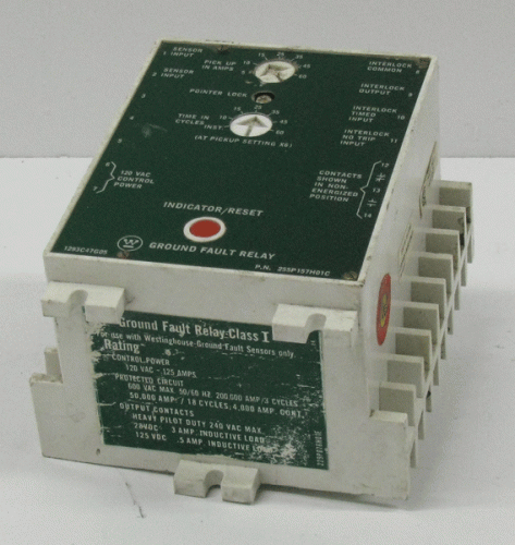 1293C47G05 Ground Fault Relay by Eaton, Cutler-Hammer or Westinghouse