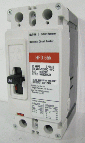 HFD2080 Circuit Breaker by Eaton, Cutler-Hammer or Westinghouse