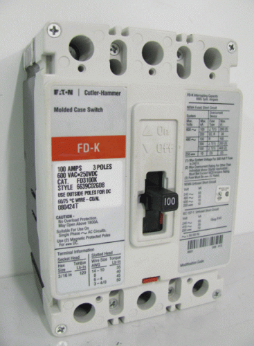 FD3100K Circuit Breaker by Eaton, Cutler-Hammer or Westinghouse