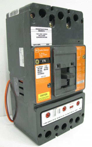 E2K3350WU66 w/ THERMAL MAGNETIC TRIP, 350 AMPS 1750-3000 TRIP AMPS Circuit Breaker by Eaton, Cutler-Hammer or Westinghouse