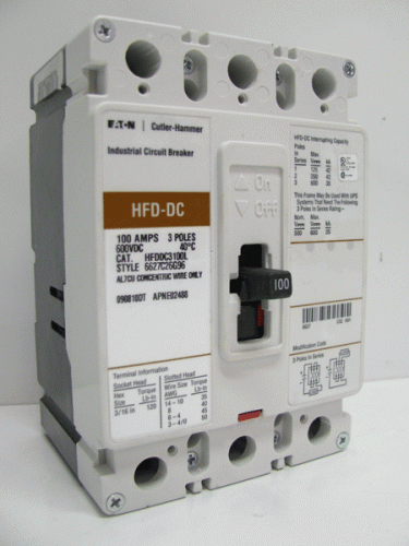 HFDDC3100L Circuit Breaker by Eaton, Cutler-Hammer or Westinghouse