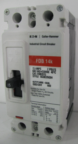 FDB2015 Circuit Breaker by Eaton, Cutler-Hammer or Westinghouse