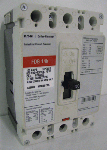 FDB3100 Circuit Breaker by Eaton, Cutler-Hammer or Westinghouse