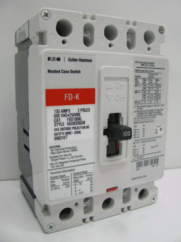 FD3100KL Circuit Breaker by Eaton, Cutler-Hammer or Westinghouse