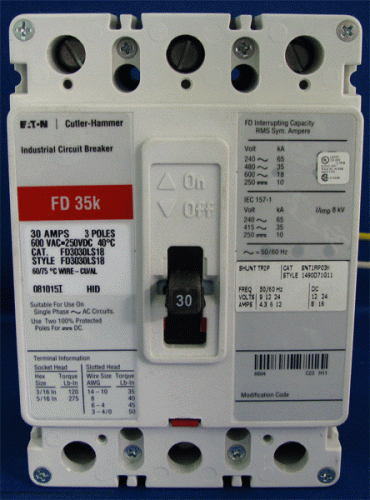 FD3030LS18 w/ Shunt Trip SNT1RP08K Circuit Breaker