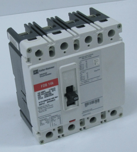 FDB4100L Circuit Breaker by Eaton, Cutler Hammer or Westinghouse
