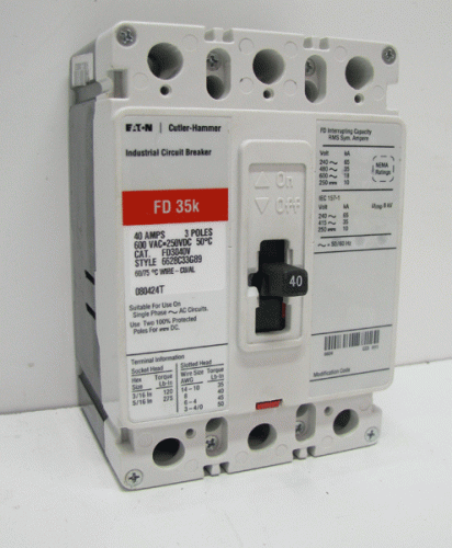 FD3040V Eaton, Cutler Hammer or Westinghouse Circuit Breaker