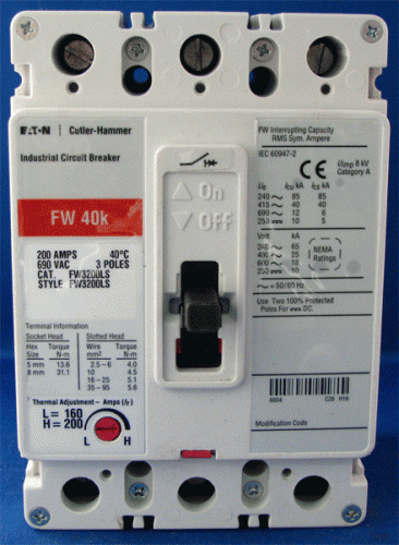 FW3200LS w/ Thermal Adj.L160 H200 Trip Circuit Breaker