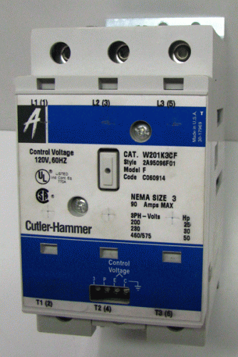 W201K3CF Contactor by Eaton, Cutler Hammer or Westinghouse
