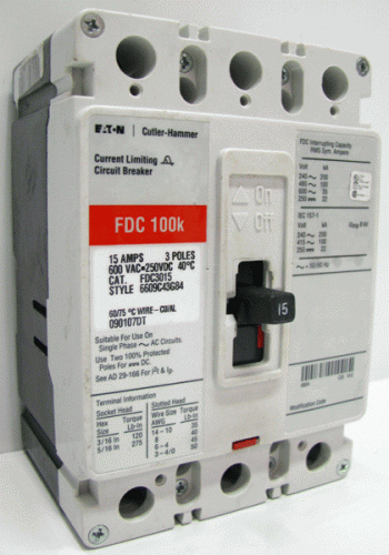 FDC3015 Eaton, Cutler Hammer or Westinghouse Circuit Breaker