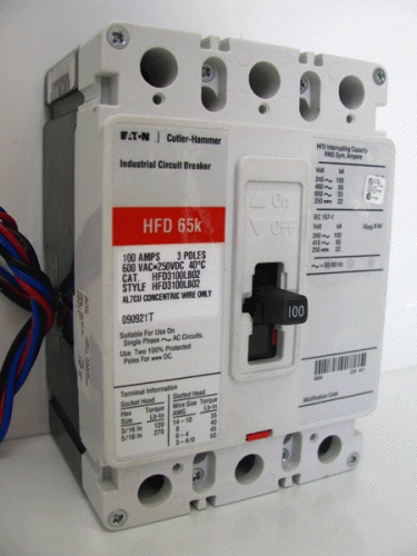 HFD3100LB02 with AUX. SWITCH CAT# A1L1LPK Eaton, Cutler Hammer or Westinghouse Circuit Breaker