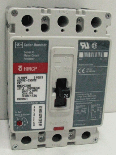 HMCP070M2 with In 210-700 Trip Unit Eaton, Cutler Hammer or Westinghouse Circuit Breaker