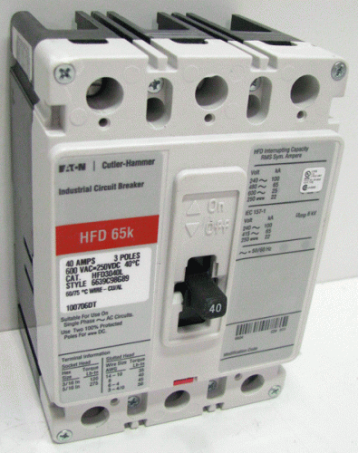 HFD3040L Eaton, Cutler Hammer or Westinghouse Circuit Breaker