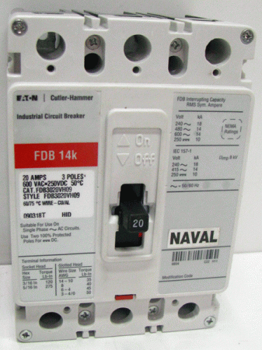 FDB3020VH09 Eaton, Cutler Hammer or Westinghouse Circuit Breaker