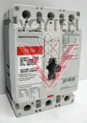 FD3030BP10 Circuit Breaker by Eaton, Cutler Hammer or Westinghouse