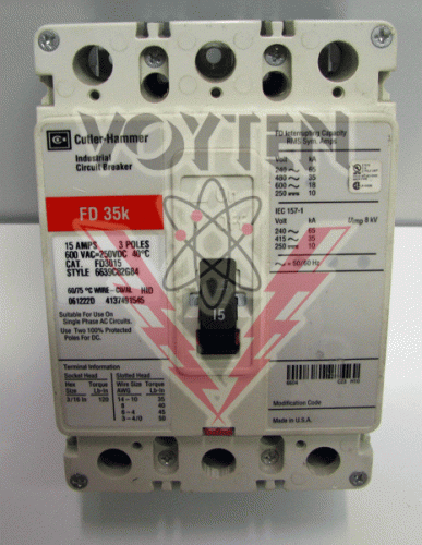 FD3015 Circuit Breaker by Eaton, Cutler Hammer or Westinghouse