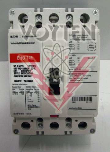 EHD3090V Circuit Breaker by Eaton, Cutler Hammer or Westinghouse