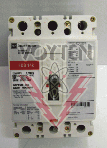 FDB3125L Circuit Breaker by Eaton, Cutler Hammer or Westinghouse