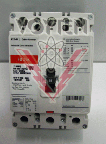 FD3015V Circuit Breaker by Eaton, Cutler Hammer or Westinghouse