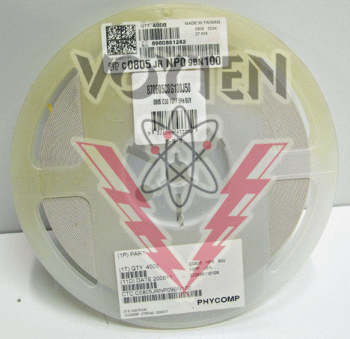 C0805JRNP09BN100 Capacitors by Phycomp