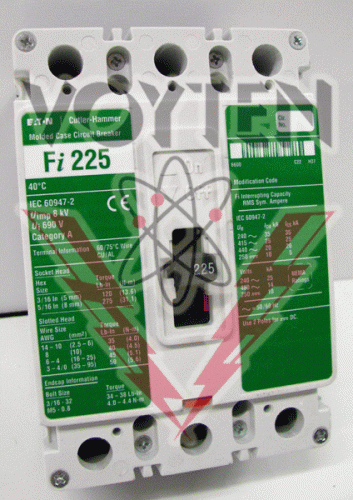 Fi225-3 POLE Circuit Breaker by Eaton, Cutler Hammer or Westinghouse
