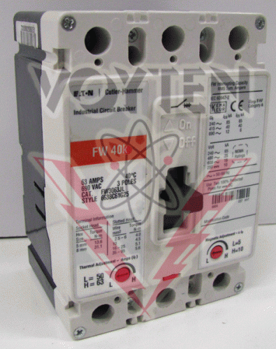 FW3063JL Circuit Breaker by Eaton, Cutler Hammer or Westinghouse