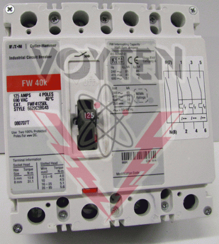 FWF41250L Circuit Breaker by Eaton, Cutler Hammer or Westinghouse