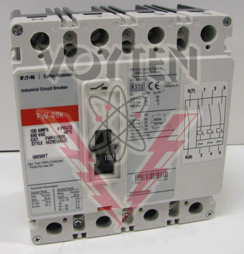 FWF41000L Circuit Breaker by Eaton, Cutler Hammer or Westinghouse