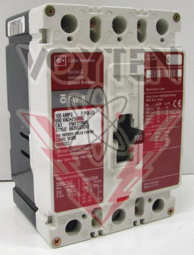 FWF3100KL Circuit Breaker by Eaton, Cutler Hammer or Westinghouse
